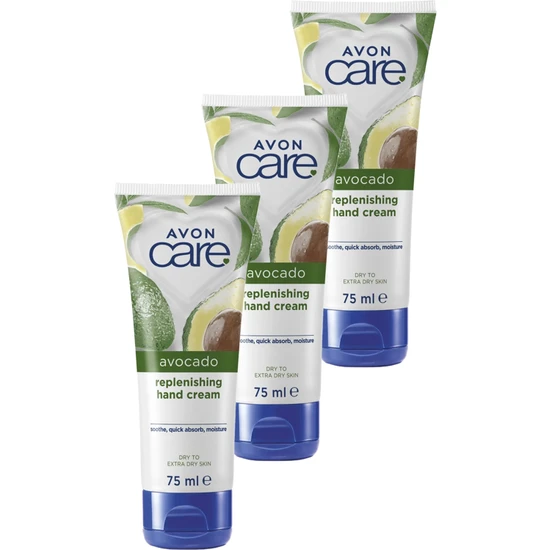 Avon Care Kuru Ciltler İçin Avokado Özlü El Krem 75 Ml. Üçlü Set