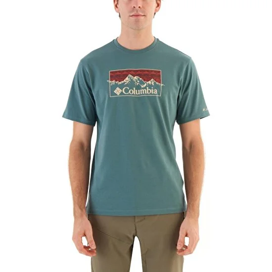 Columbia Csc Checkered Range Erkek Kisa Kollu T-Shirt Yeşil CS0340-346