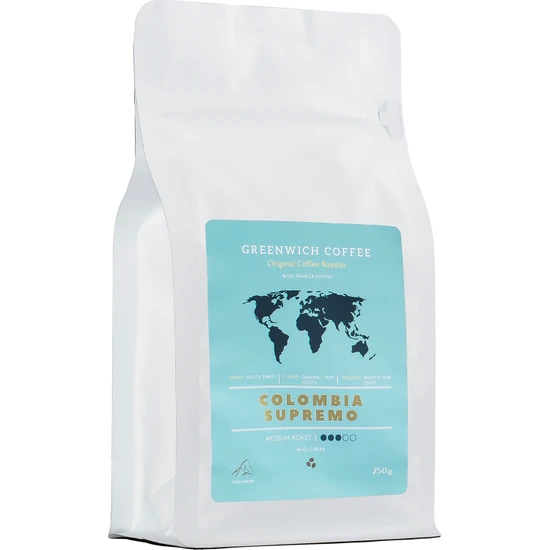 Greenwich Coffee Filtre Kahve Çekirdek Kahve Espresso ( %100 Arabica ) Colombia Supremo 250 gr