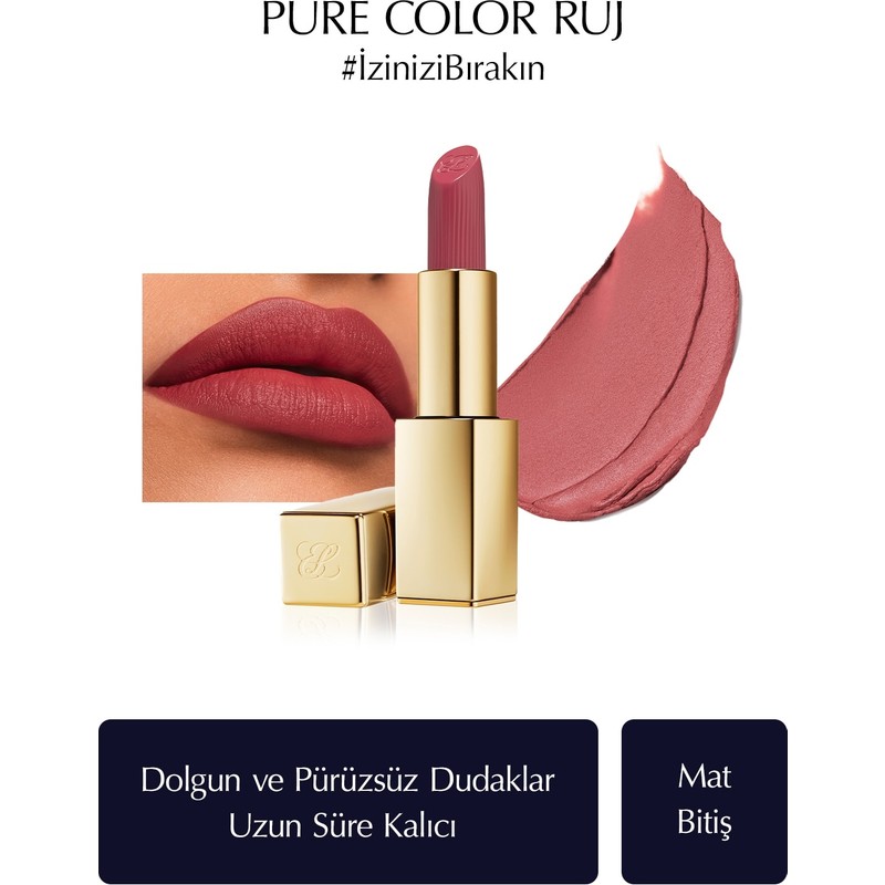 Estee Lauder Mat Bitişli Ruj - Pure Color Matte Lipstick - 3.5gr - Renk: 420 Rebellious Rose