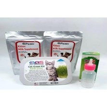 Perry Yavru Kedi Süt Tozu 2 Adet + 60ML Biberon + Kedi Çimi