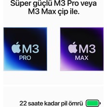 Apple MacBook Pro M3 Max 48GB 1TB SSD macOS 16" Taşınabilir Bilgisayar Gümüş MUW73TU/A