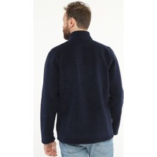 Uniprom Erkek Normal Kesim Dik Yaka Yarım Fermuarlı Polar Sweatshirt Lacivert