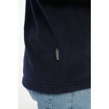 Uniprom Erkek Normal Kesim Dik Yaka Yarım Fermuarlı Polar Sweatshirt Lacivert