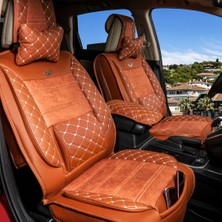 Şahinler Nissan Navara Yeni Uyumlu Lüx Deri Oto Koltuk Kılıfı Ön Arka Set Unıverse Serisi Tarçın