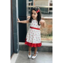 Bebesev Kız Bebek Çocuk Yazlık Elbise Kısa Kollu Astarlı Elbcckdsn