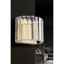 Istanbul Avize Elmas Gold Oval Kenarlı Kristal Taşlı Aplik