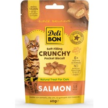 Delibon Crunchy Içi Dolgulu Kedi Ödül Bisküvisi Somonlu 60 gr