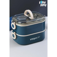Vagonlife 1000 ml Iki Kat Üç Bölme Paslanmaz Çelik Bento Lunch Box Yeni Nesil Sefer Tası-Sos Kaseli MODEL-A52-