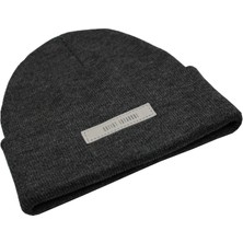 Sofist İstanbul Anthracite Unisex Beanie Katlamalı Antrasit Ribana Örgü Bere
