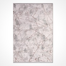 Kahverengi Çizgili Triko Akrilik Modern Halı