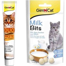 Gimcat Milkbits Sütlü Ödül Tableti 40GR & Gimcat Anti-Hairball Duo Paste Peynir+Malt 50GR