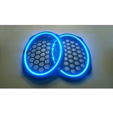 Arcars Hoparlör Kapağı Oval 20 cm Ledli 2'li Takım - Buz Mavisi (Ice Blue)