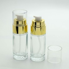 D&B Boş Krem ve Losyon Şişesi 40 ml (5 Adet) Şeffaf Sarı Kapaklı Boş Şişe