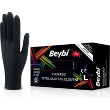 Beybi Siyah Nitril Eldiven Pudrasız 100 Adet  Small Boy