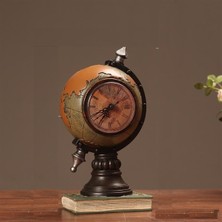 Hediye Vakti Dünya Küre Masa Saati  Dekoratif Biblo
