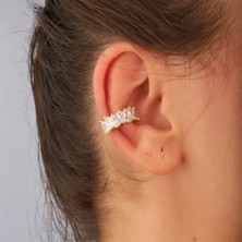 Joy of Jade Mady Kadın Earcuff, Zirkon Taş Detaylı, Altın Kıkırdak Küpesi