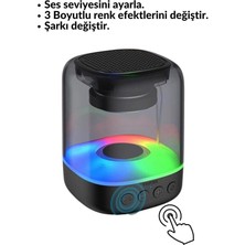 Concord Taşınabilir Rgb Ledli Bluetooth Hoparlör Usb-Tf-Aux Siyah E -3052 E-3052