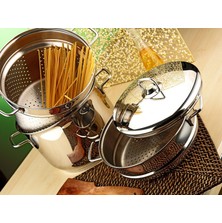 Hascevher Haşlama Süzgeçli Spaghetti Çelik Tencere 26X19 cm Çelik Kapaklı