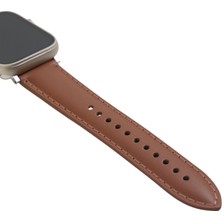 Minval Apple Watch Deri Kordon Ultra 2 9 8 SE2 7 6 Se 5 4 3 2 1 serisi 49mm 45mm 44mm 42mm Uyumlu Kadın Erkek için Uniseks Kahve Konyak Kayış