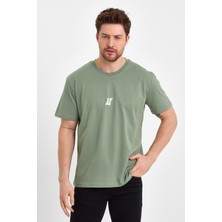 Uomo Park 2271-1  Özel Koleksiyon Ön Baskılı Relax T-Shirt