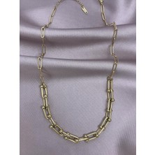 Quella Çelik Geçmeli Gold Kolye