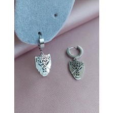 Quella Çelik Aslan Silver Küpe