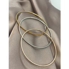 Quella Çelik Ajda Gold Bilezik (ÇAP : 6,4 - 6.6 - 6.9 cm)