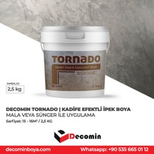 DECOMİN TORNADO İPEKSİ SEDEF EFEKTLİ DEKORATİF SİLVER KAPLAMA BOYASI (2,5 Kg)