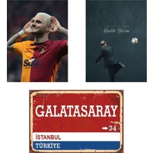 Dopsy Icardi, Galatasaray Yol Tabelası, Imparator Fatih Terim Ahşap 3lü Poster Set