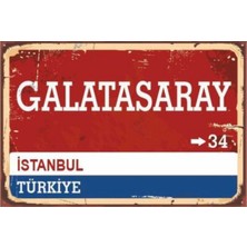 Dopsy Galatasaray Sokak Tabelası Ahşap Poster