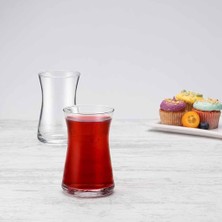 Heybeli Cam Çay Bardağı Seti, Sade, 6 Parça, Şeffaf, 170 cc
