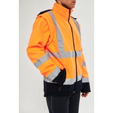 Orange Safety Softshell Mont Reflektörlü