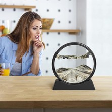 Hediye Vakti Kişiye Özel 3D Cam Hareketli Siyah Beyaz Renk Kum Sanatı