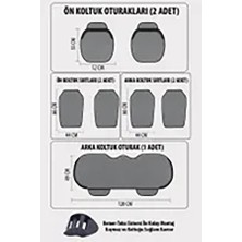 Naz Oto  Nazoto Araba Terletmez Ergonomik Koltuk Minderi (7 Parça) - 5 Koltuk Tam Set Siyah Sarı