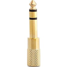 Aybastılı 6.3 mm Stereo Erkek / 3.5 mm Stereo Dişi Sarı Metal Gold Jack Fiş Çevirici (81)