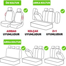 Minderland Axiom Comfort Serisi - Ford Ka+ ile Uyumlu Koltuk Kılıfı, Keten-Deri / Gri