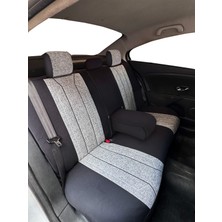 Minderland Axiom Comfort Serisi - Hyundai Ionıq ile Uyumlu Koltuk Kılıfı, Keten-Deri / Gri