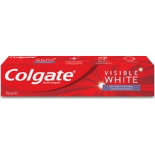 Colgate Visible White Maksimum Beyazlık Diş Macunu 75 ml x2 Adet, Super Clean Orta Diş Fırçası, Palmolive Aroma Sensations Duş Jeli + Duş Lifi & Fırça Kabı