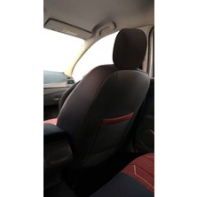 Minderland Axiom Comfort Serisi - Suzuki Ignis ile Uyumlu Koltuk Kılıfı, Keten-Deri / Bordo