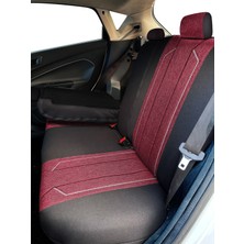 Minderland Axiom Comfort Serisi - Chevrolet Impala ile Uyumlu Koltuk Kılıfı, Keten-Deri / Bordo