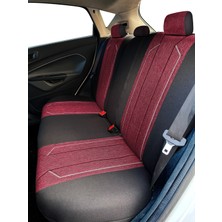 Minderland Axiom Comfort Serisi - Seat Ibiza ile Uyumlu Koltuk Kılıfı, Keten-Deri / Bordo