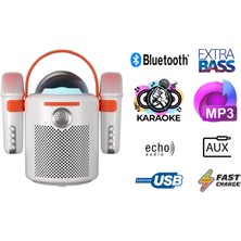 Teknospy Mikrofonlu Kumandalı Rgb Ledli Taşınabilir Bluetooth Hoparlör Çift Mikrofonlu Süper Güçlü Ses