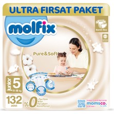 Molfix Pure & Soft Bebek Bezi 5 Beden Junior 132 Adet