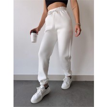 Ömba Spor Kadın Kalın İçi Polarlı Yüksek Bel Paçası Lastikli Basic Jogger Eşofman Altı