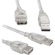 Ata Elektronik 10 metre Şeffaf Kaliteli USB UZATMA Kablosu ERKEK - DİŞİ birleştirme Yüksek Hız Usb Uzatma Kablosu Uzatıcı Ara Kablosu Dişi Erkek Gerçek Usb 2.0