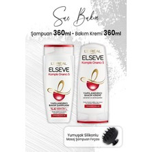 Elseve Komple Onarıcı 5 Şampuan 360 Ml, Bakım Kremi 360 Ml Ve Masaj Şampuan Fırçası Siyah