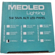 Medled 5 Watt LED Spot Trafolu Beyaz - Gümüş Kasa Çift Renk (Beyaz Işık ve Gün Işığı)