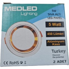 Medled 5 Watt LED Spot Trafolu Beyaz - Gümüş Kasa Çift Renk (Beyaz Işık ve Gün Işığı)