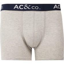 AC&Co / Altınyıldız Classics Erkek Lacivert-Gri Pamuklu Esnek Desenli 3'lü Boxer Paketi